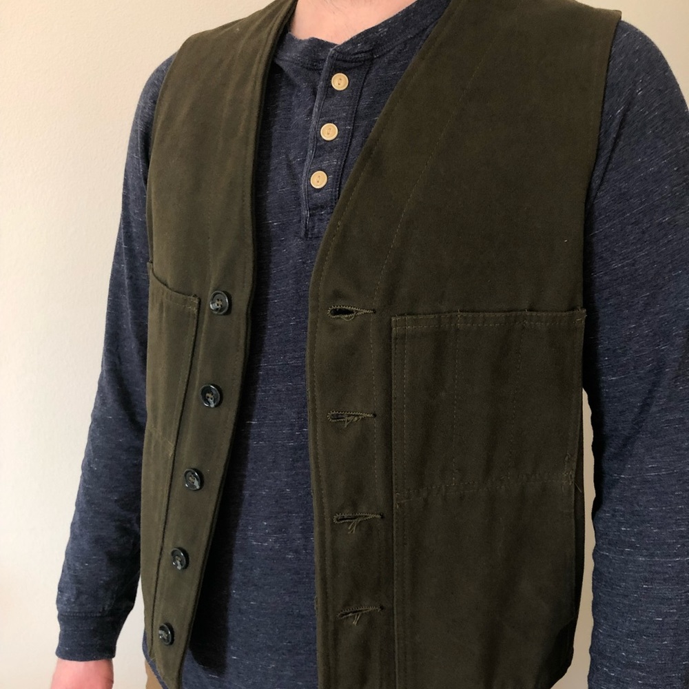 Green Filson Moleskin Vest size 40 (new)
